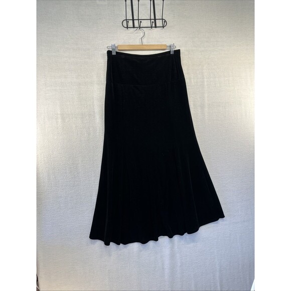 Paper Doll Black Velvet Skirt Womens Med Long Maxi Whimsygoth Boho Witchy - Picture 5 of 11